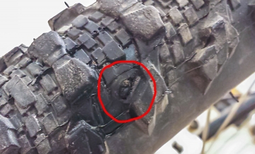 Ремонт покрышки велосипеда (порез корда)